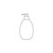 Liquid soap or lotion container with dispenser.