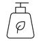 Liquid soap thin line icon. Soap bottle illustration isolated on white. Clean outline style design, designed for web and