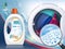 Liquid washing powder. Packaging with laundry detergent