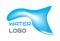 Liquid water 3d logo