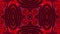 Liquid wavy pattern like kaleidoscope with red waves. 3D stylish abstract looped bg, wavy symmetrical structure of