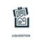 Liquidation icon. Monochrome sign from crisis collection. Creative Liquidation icon illustration for web design