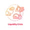 Liquidity crisis concept icon