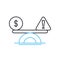 liquidity risk line icon, outline symbol, vector illustration, concept sign