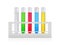 Liquids in test tubes and chemical test tube isolated over white background
