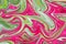 Liquify Abstract Pattern With DeepPink, Green And Pink Graphics Color Art Form. Digital Background With Liquifying Flow