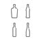 Liquor beer vodka red wine. Bottle in flat style on white background. Simple template design. Set beverage icon design. Isolated