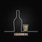 Liquor bottle glass shot design background