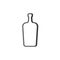 Liquor bottle line. Simple template. Isolated object. Symbol in thin lines for alcoholic institutions, bars, restaurants, pubs and