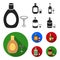 Liquor chocolate, champagne, absinthe, herbal liqueur.Alcohol set collection icons in black, flat style vector symbol
