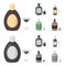 Liquor chocolate, champagne, absinthe, herbal liqueur.Alcohol set collection icons in cartoon,monochrome style vector