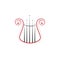 lira musical instrument 2 colored line icon. Simple colored element illustration. lira musical instrument outline symbol design