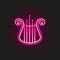 lira musical instrument neon style icon. Simple thin line, outline vector of theatre icons for ui and ux, website or mobile