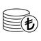 Lira stack coin, flat icon money design, cash sign vector illustration