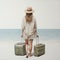 Lisa With Suitcase: Contemporary Canadian Art In Realistic Figurative Style