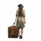 Lisa With Suitcase: A Photo-realistic American Scene Painting