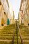 Lisboa, Portugal, a typic alley with long and steep staircases in Mouraria neighborhood