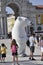 Lisbon, 14th July: White Bear Mascot in Praca do Comercio Square of Lisbon Capital of Portugal