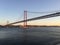 Lisbon bridge view Portugal ocean