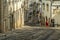 Lisbon Cable Car traditional trolley tracks