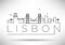Lisbon City Line Silhouette Typographic Design