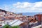 Lisbon city spring skyline from park Gloria viewpoint