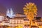 Lisbon cityscape, Alfama district at night