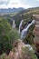 The Lisbon Falls: double waterfalls in the Blyde River Canyon, Panorama Route near Graskop, Mpumalanga, South Africa.