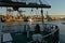 Lisbon harbour, Portugal. Containers and old ship