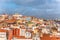 Lisbon historical center skyline. Streets at summer day