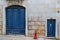 Lisbon narrow street and houses