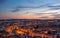 Lisbon night panoramic view, Portugal architecture