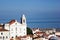 Lisbon old town Alfama buildings in a sunny winter day in February 2020