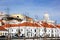 Lisbon old town Alfama buildings in a sunny winter day in February 2020