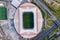 Lisbon, Portugal - 15 December 2020: Aerial view of Estadio Sport Lisboa e Benfica from top, Lisbon, Portugal