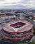 Lisbon, Portugal - 15 December 2020: Aerial view of Estadio Sport Lisboa e Benfica from top, Lisbon, Portugal