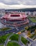 Lisbon, Portugal - 15 December 2020: Aerial view of Estadio Sport Lisboa e Benfica from top, Lisbon, Portugal