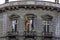 Lisbon  Portugal - 30 October 2020: spanish and european flags hanging at the pole at the consulate in Lisbon downtown  Portugal