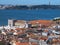 Lisbon, Portugal: Aerial view of Arco da Rua Augusta at Praca do Comercio with Tejo river