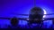 Lisbon Portugal Airplane Take Off Moon Night Blue Skyline Travel