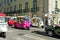 Lisbon, Portugal - August 05, 2017: Many taxis Tuk Tuk on the road of Lisbon