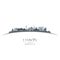 Lisbon Portugal city skyline silhouette white background