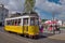 Lisbon, Portugal. Classical yellow tram