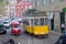 Lisbon, Portugal. Classical yellow tram No, 12