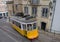 Lisbon, Portugal. Classical yellow tram No, 28