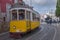 Lisbon, Portugal. Classical yellow tram No, 28