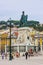 Lisbon, Portugal. Commerce Square, Praca do Comercio or Terreiro do Paco, King Dom Jose I statue, Baixa District (Downtown)