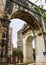 Lisbon, Portugal: the corner of the hoary aquaduct in Amoreiras quarter