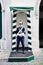 Lisbon, Portugal - December 12, 2018: Museu Guarda Nacional Republicana entrance with guard holding a sword, dressed in