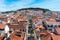 Lisbon, Portugal/Europe; 16/04/19: View of Lisbon skyline from the top of the Elevador de Santa Justa Santa Justa Elevator